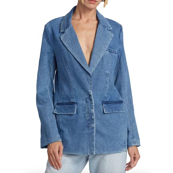 NEW Staud  Maxwell Denim Blazer XS - Picture 1 of 4